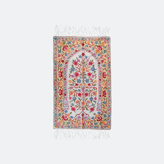 Kashmir Embroidered Prayer Mat-Floral Designs 1