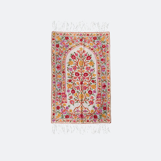 Kashmir Embroidered Prayer Mat-Floral Designs 2