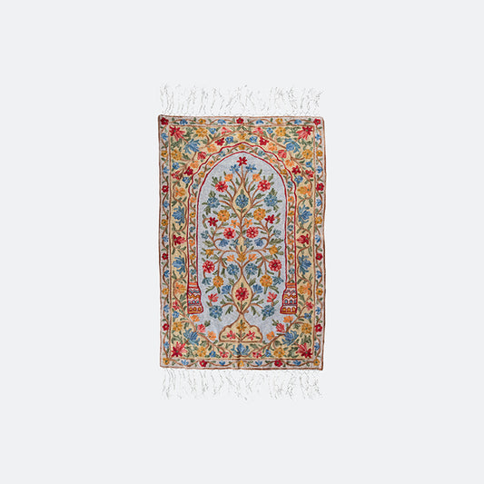 Kashmir Embroidered Prayer Mat-Floral Designs 5