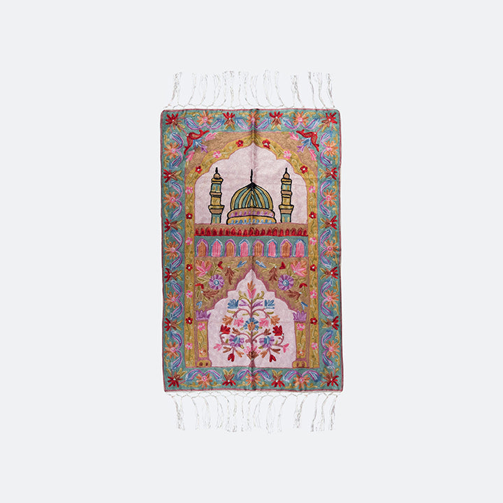 Kashmir Embroidered Prayer Mat-Madinah Design 13