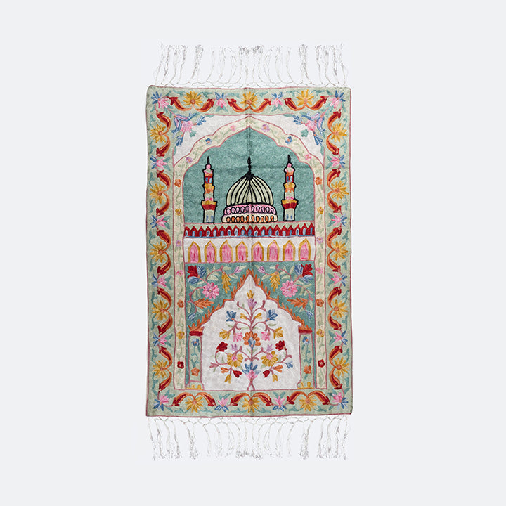 سجادة صلاة كشميري المطرزة - تصميم المسجد النبوي 6