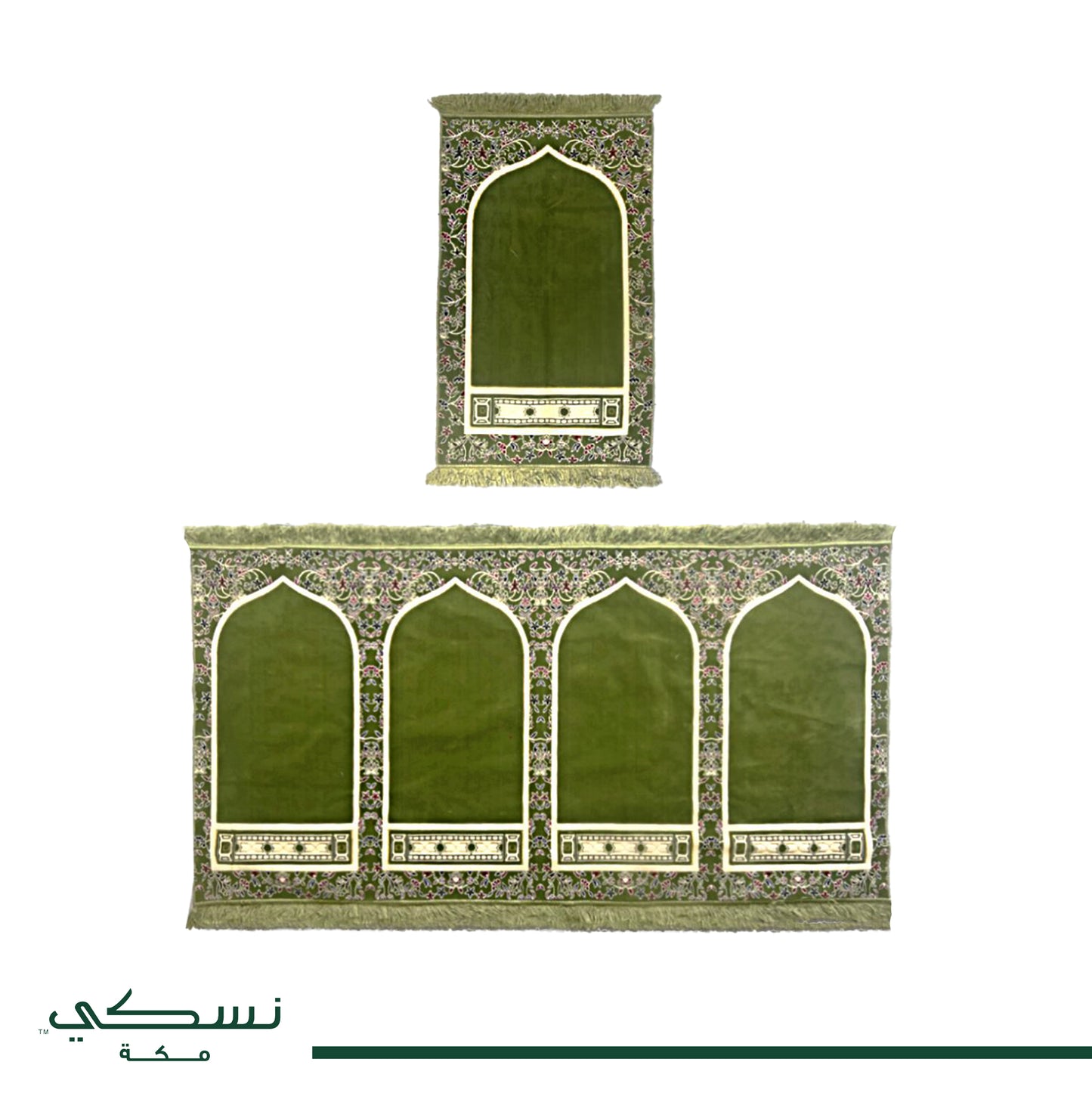Portable Al Rawdha Mussalla Mat Green