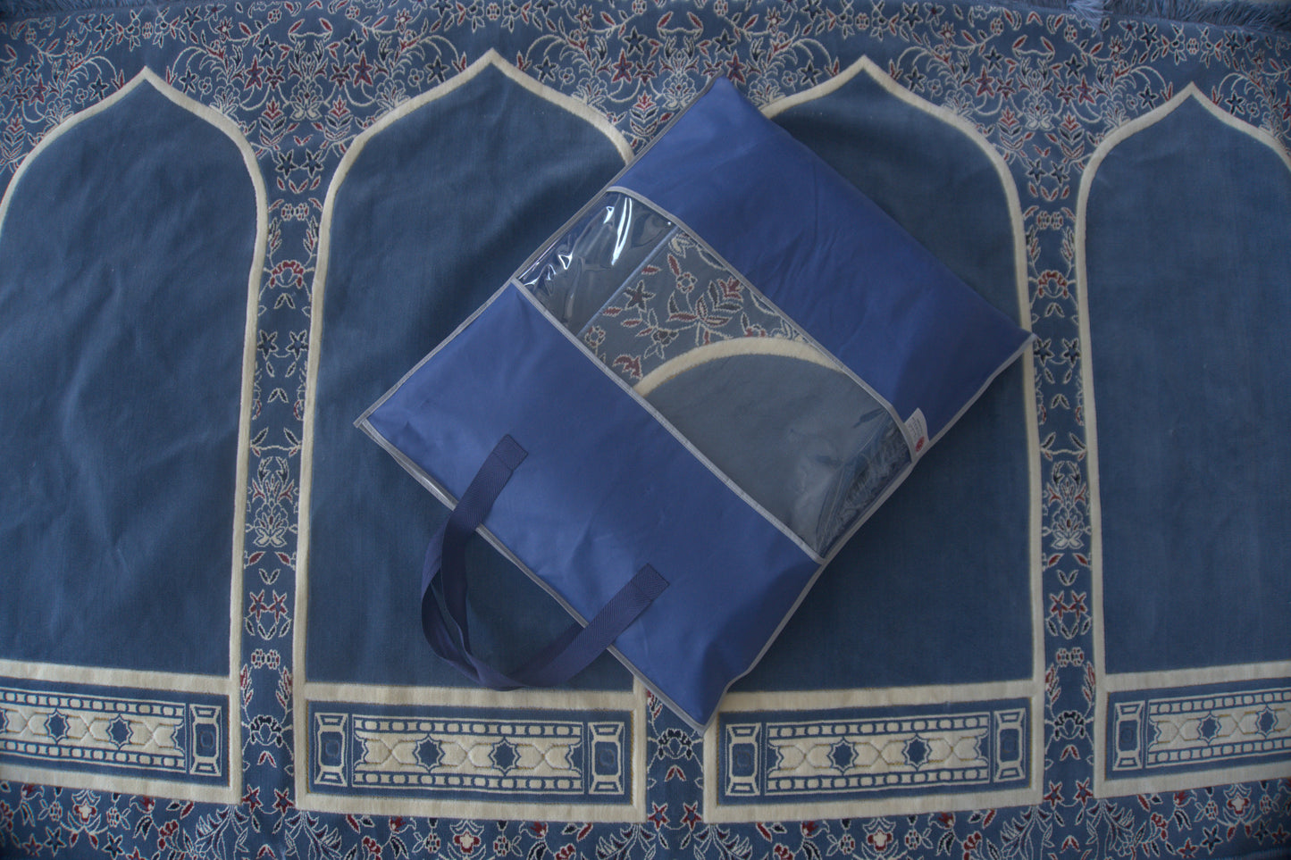 Portable Al Rawdha Mussalla Mat Blue